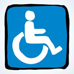 Wall Mural - Toilet sign for the disabled. Vector drawing