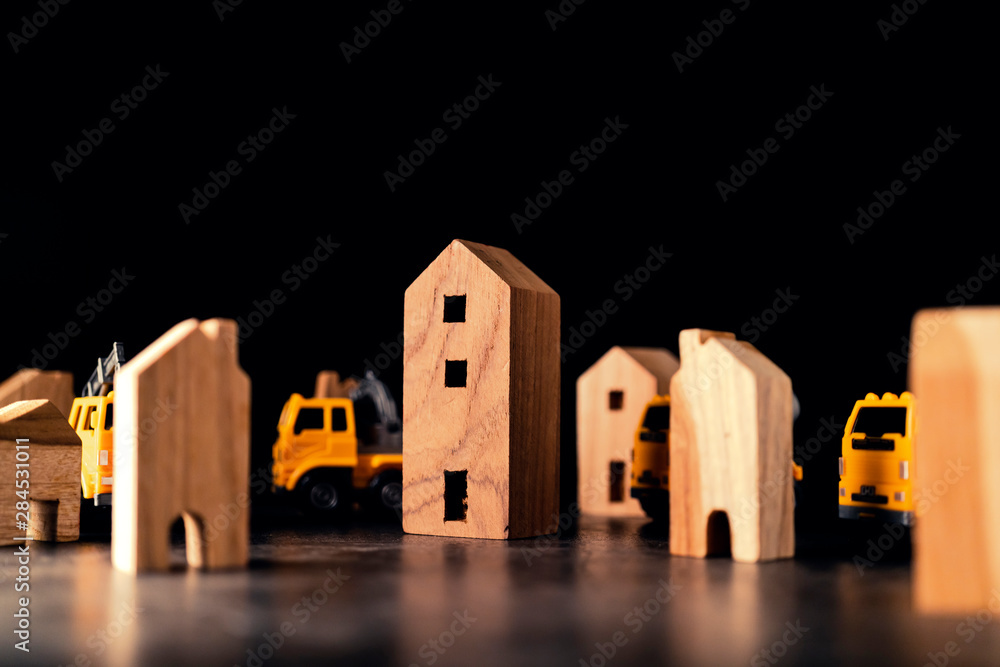 house-construction-ideas-concept-with-home-wooden-home-model-with