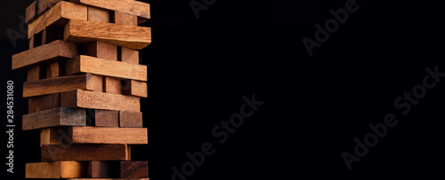Cuadros en Lienzo business organize management strategy ideas concept wood stack block tower arra
