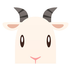 Sticker - Cute goat face vector isolated illustration