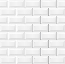 Seamless Smooth Metro Tile Texture - Realistic White Brick Background