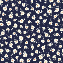 Seamless Pattern Of Beautiful Little Flowers And Plants,