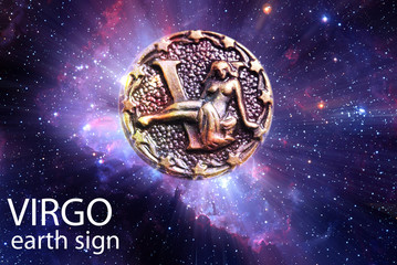 Wall Mural - zodiac sign symbol virgo over stars and galaxy like astrology concept