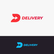 Delivery logo design. Letter D with arrow