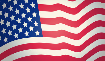 Wall Mural - Vector flag of USA.