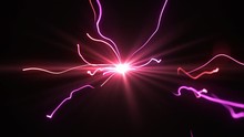 Electric Beams Shooting Out A Bright Glowing Core Pink Black Seamless Looping