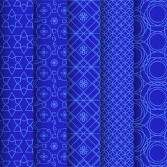 Poster - Set of chinese pattern. Modern background design. Vector template set. Vintage abstract seamless chinese traditional pattern. Endless texture for wallpaper, pattern fills, web page, surface textures.
