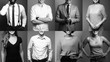 © Djomas - Beautiful commercial happy people in a row black and white