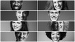 © Djomas - Beautiful commercial happy people in a row black and white