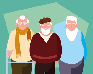 Poster - group of old men avatar character