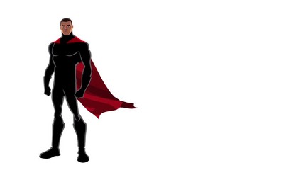 Wall Mural - Superhero Black on White