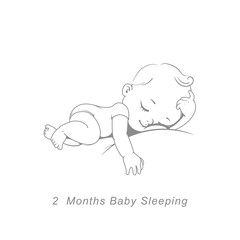Wall Mural - little baby of 2 month. baby development milestones in first year.