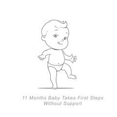 Wall Mural - little baby of 11 month. baby development milestones in first year.