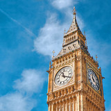 Fototapeta Big Ben - Big Ben Clock Tower in London, UK, on a bright day