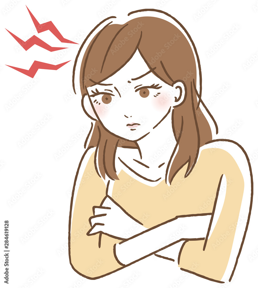 怒る 女性 イラスト Wall Mural Anger Anger Wallpaper Murals よこてさとめ