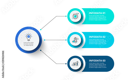 Cuadros en Lienzo Three circles infographic elements