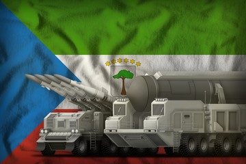 Equatorial Guinea rocket troops concept on the national flag background. 3d Illustration