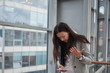 © Alexander - stressful young woman is a businesswoman who took an unpleasant message in a business chat.