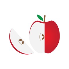 apple fruit and slice logo vector