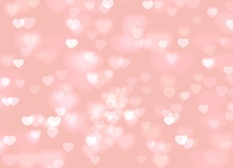 Wall Mural - bokeh hearts  on pink background - illustration