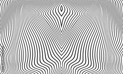 Thin line pattern with irregular halftone waves