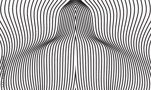 Thin line pattern with irregular halftone waves