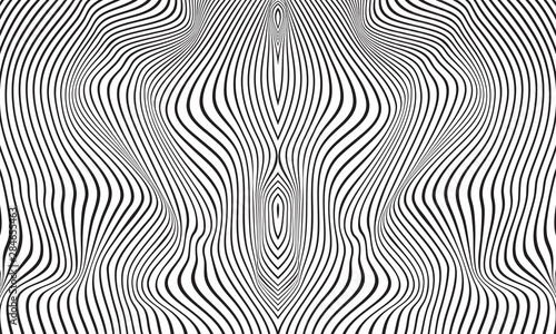 Thin line pattern with irregular halftone waves