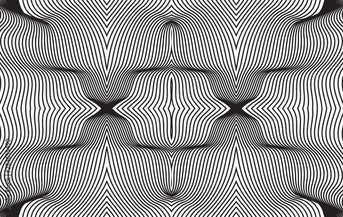 Thin line pattern with irregular halftone waves