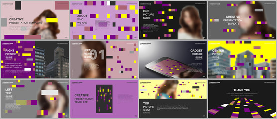 Wall Mural - minimal presentations design, portfolio vector templates with colorful elements, rectangles, gradien