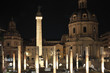 Trajan's Column in rome italy by night