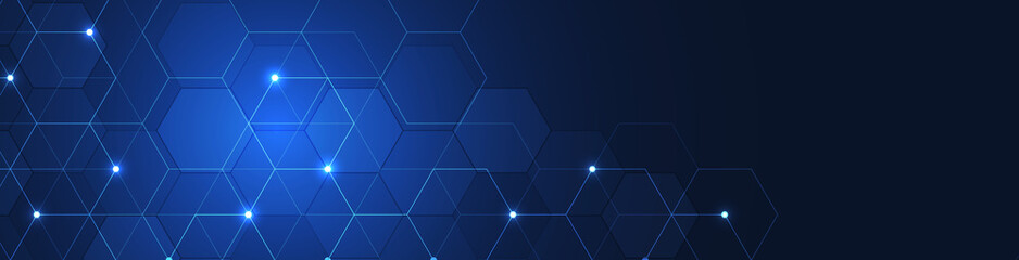 Wall Mural - hexagons pattern. geometric abstract background with simple hexagonal elements. medical, technology 