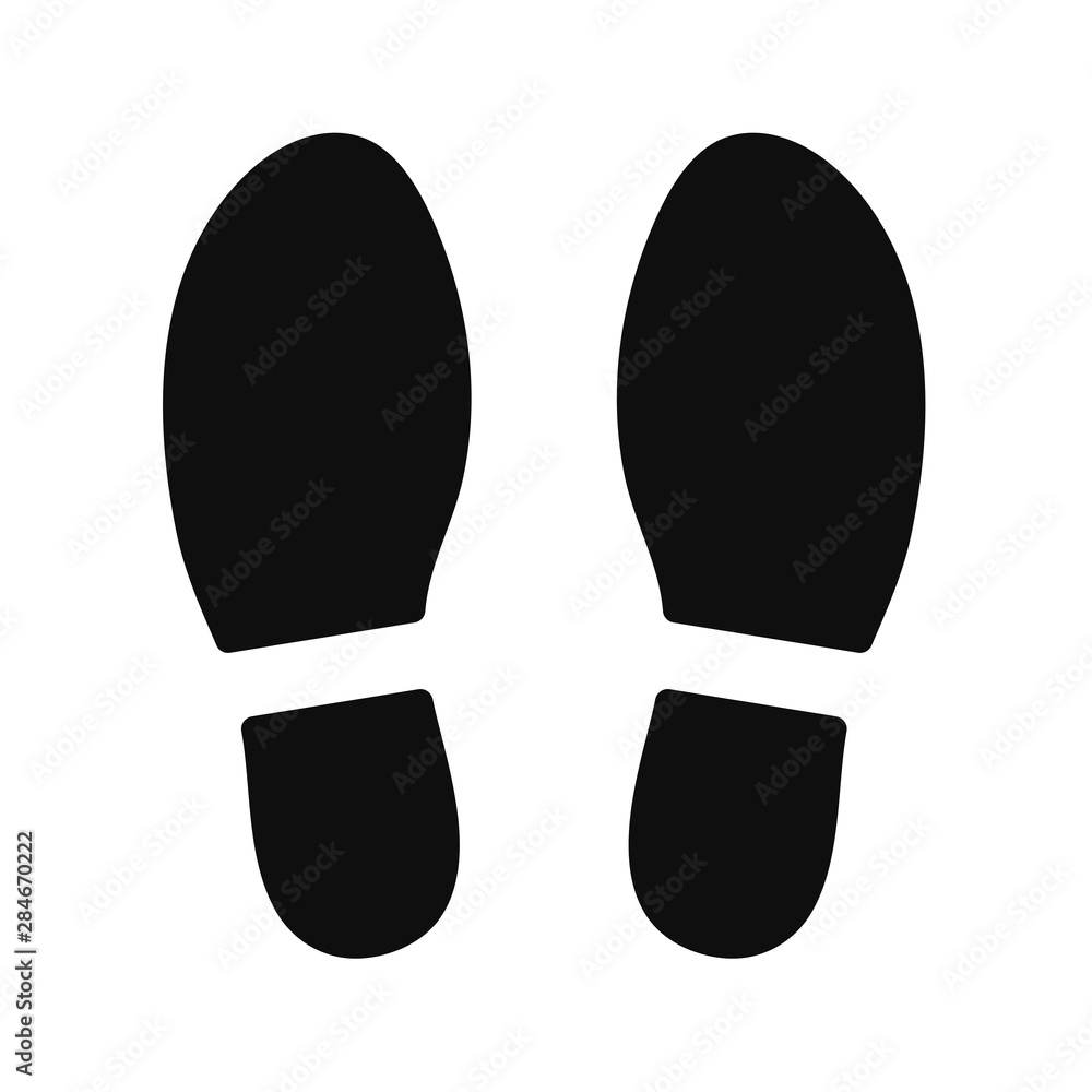 Footprints caused by executive shoes Travel concept. vector illustration. - obrazy, fototapety, plakaty 