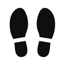 Footprints Caused By Executive Shoes Travel Concept. Vector Illustration.