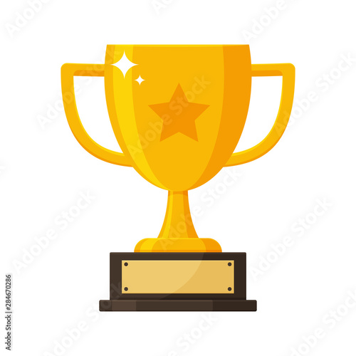 Cuadros en Lienzo Gold trophy with the name plate of the winner of the competition.