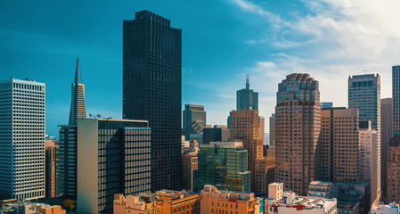 Downtown San Francisco skyline buildings and skyscrapers