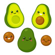 Cute avocado character set