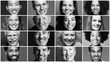 © Djomas - Group of beautiful people in a row in front of a dark background