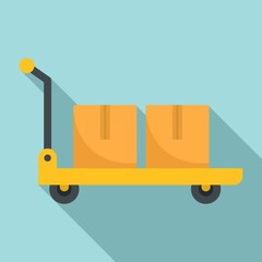 Poster - Warehouse cart icon. Flat illustration of warehouse cart vector icon for web design