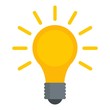 Light bulb icon. Flat illustration of light bulb vector icon for web design