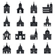 Church building icons set. Simple set of church building vector icons for web design on white background