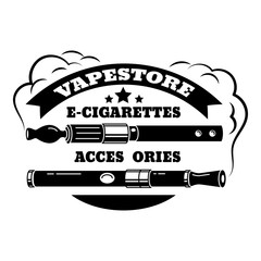 Wall Mural - Trendy vape store logo. Simple illustration of trendy vape store vector logo for web design isolated on white background