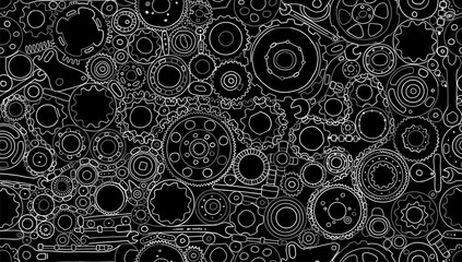 Auto spare parts and gears, seamless pattern for your design