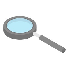 Sticker - Office magnify glass icon. Isometric of office magnify glass vector icon for web design isolated on white background