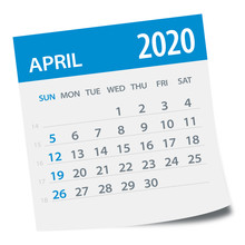 April 2020 Calendar Leaf - Vector Illustration