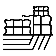 Sticker - Farmer stock icon. Outline farmer stock vector icon for web design isolated on white background