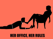 Powerful Office Lady Dominates Male Macho Man