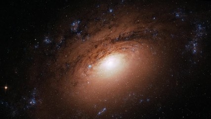 Wall Mural - Spiral galaxy spectacular rotating animation in outer space. Contains public domain elements by Nasa