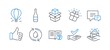 Set of Business icons, such as Refill water, Like hand, Champagne bottle, Comment, Packing boxes, Help, Air balloon, Gift, Dermatologically tested, Skin care line icons. Line refill water icon. Vector