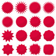 © ambassador806 - Starburst seals set, Bursting rays clip art. Red sparkles. Sale sticker. Vector