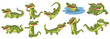 crocodile vector set graphic clipart design
